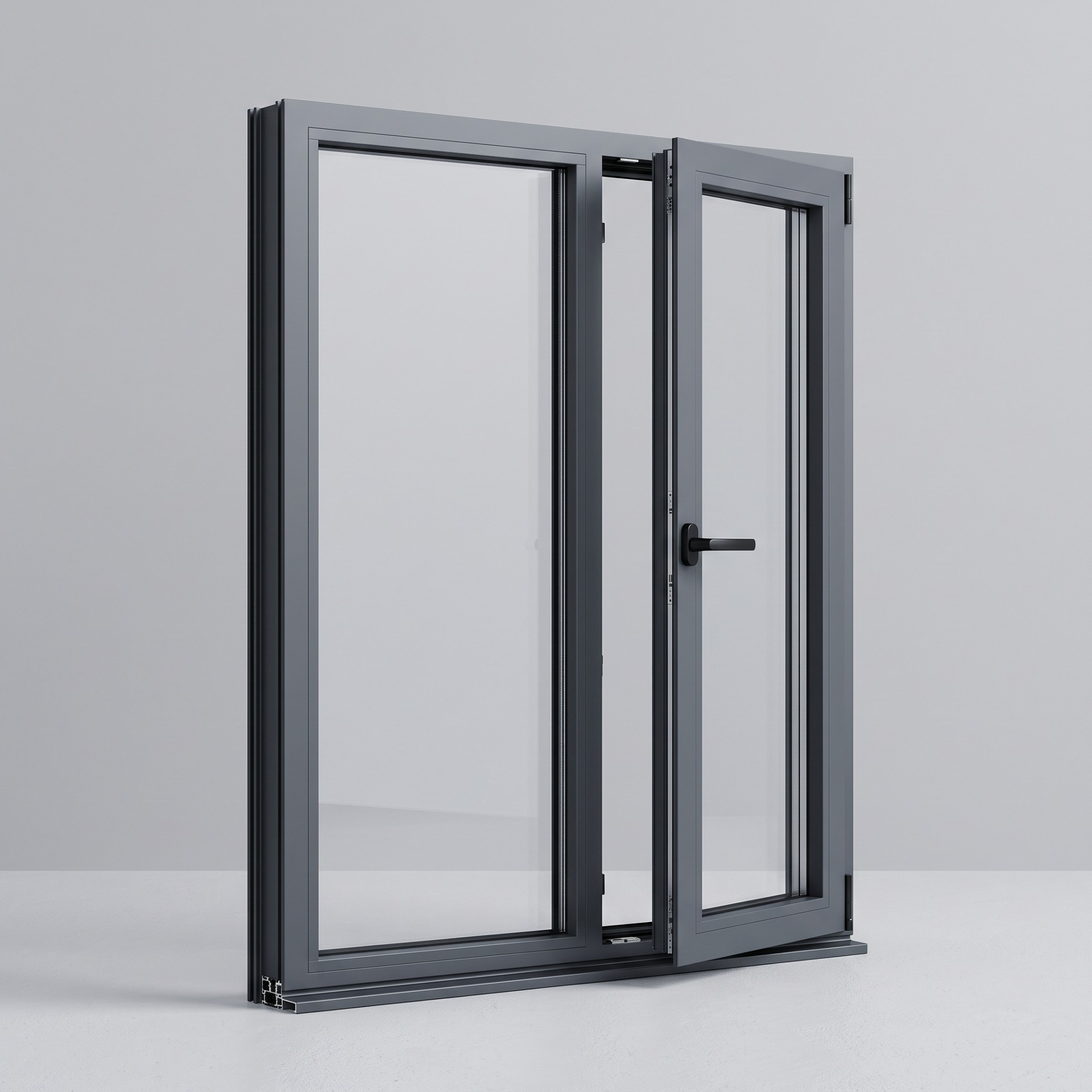 Test-D01 Dark Gray Thermal Break Aluminum System Window