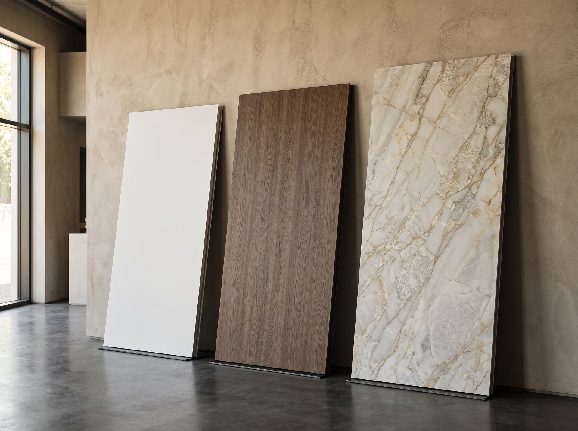 DOMUS Italian Minimalist Anti-Fingerprint Aluminum Honeycomb Wall Panel Series (Matte White / Black Oak / Pandora Luxury Stone)