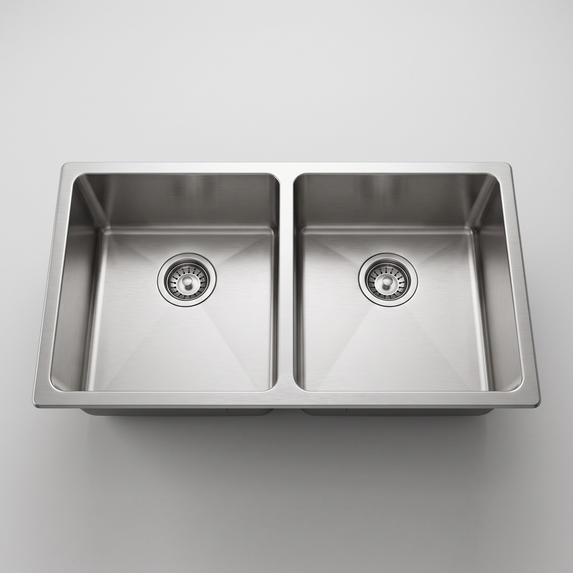 Test-K02 Brushed Stainless Steel Double Bowl