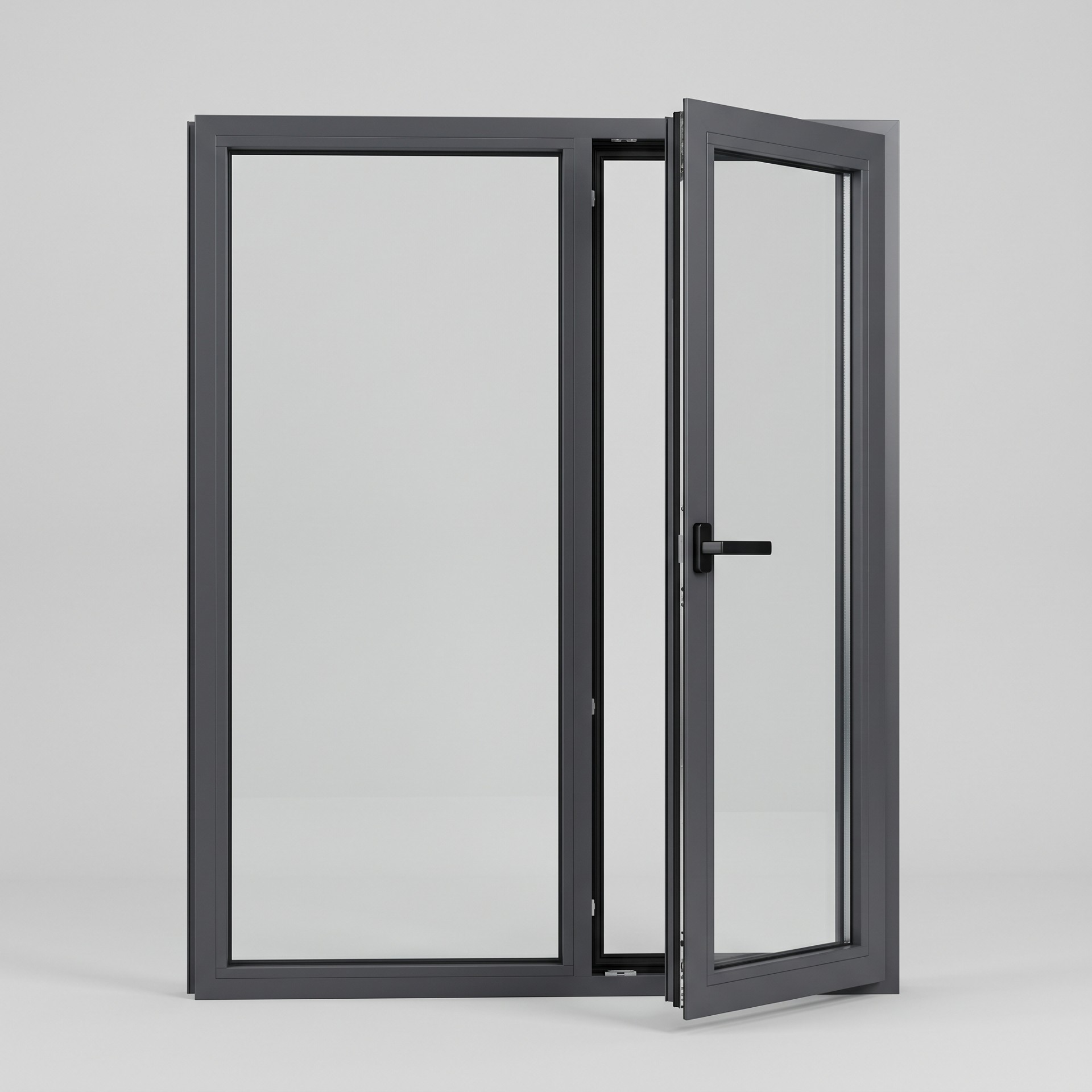 Test-D02 Dark Gray Thermal Break System Window