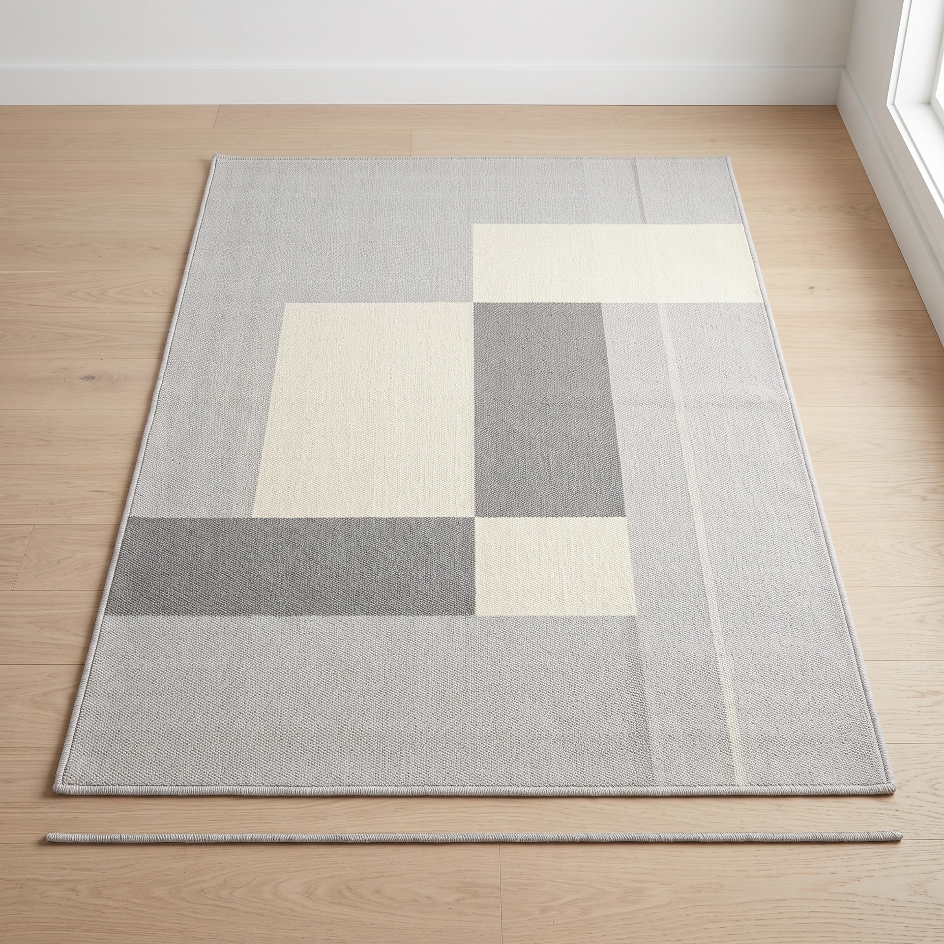Test-S02 Light Gray Geometric Living Room Carpet