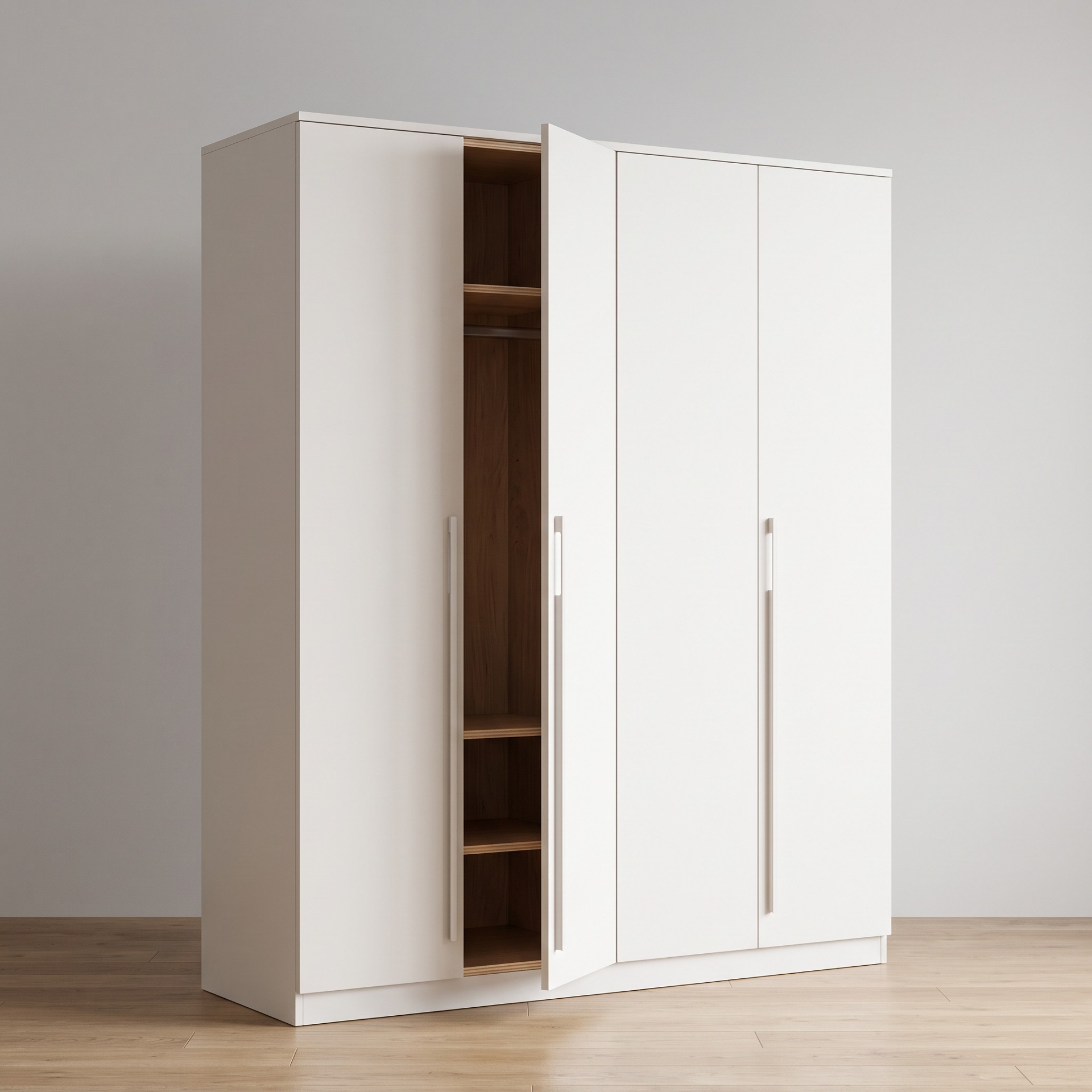 Test-M02 Warm White Hinged Door Wardrobe